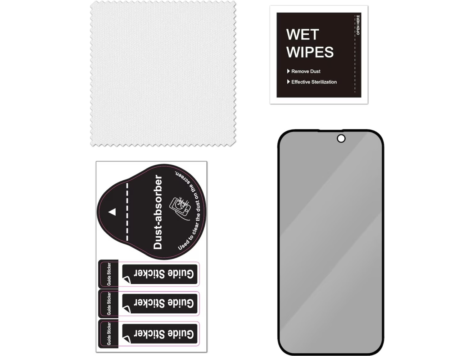 iiglo iPhone 15 Pro 3D Privacy Skärmskydd Skärmskydd mobiltelefon