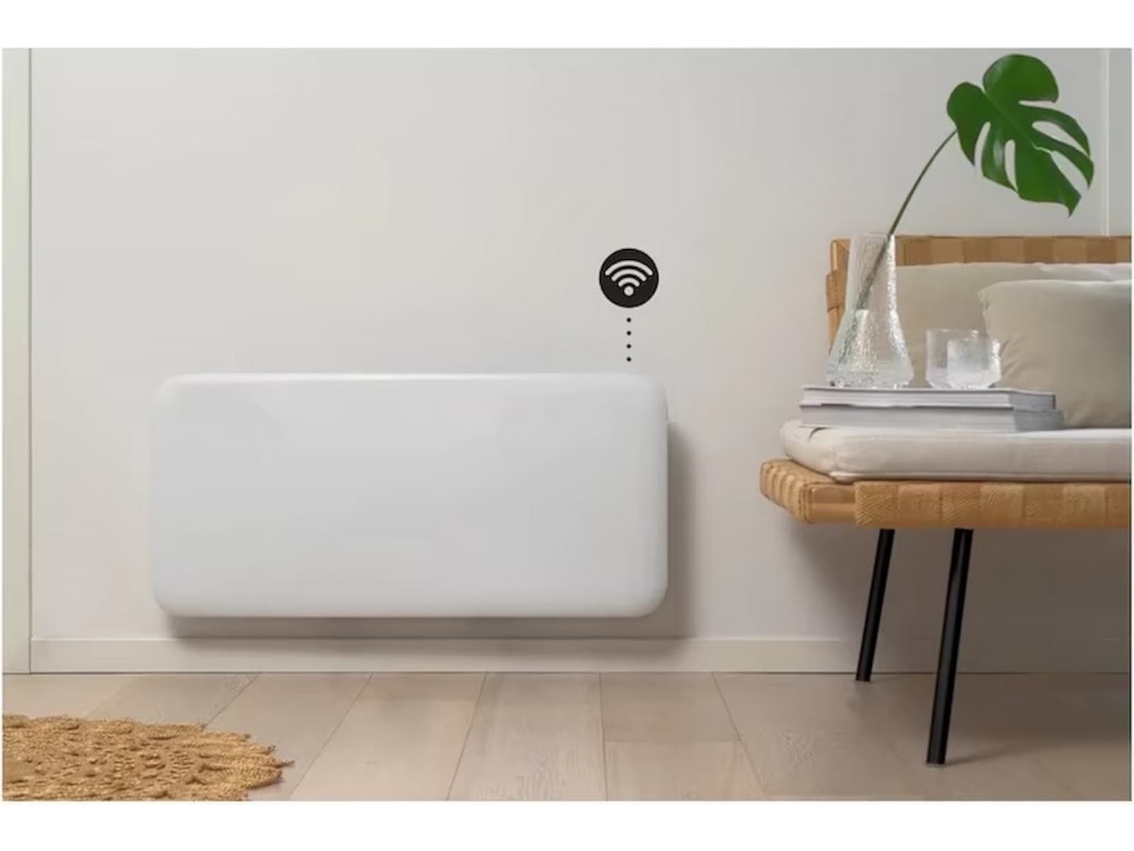Mill WiFi golvelement 1200W + Invisible WiFi Gen 3 1300W (vit) Panelelement