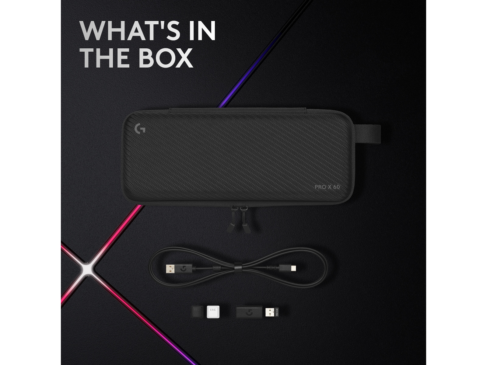 Logitech G Pro X 60 Lightspeed Tactile trådlöst gamingtangentbord (vit) Gamingtangentbord