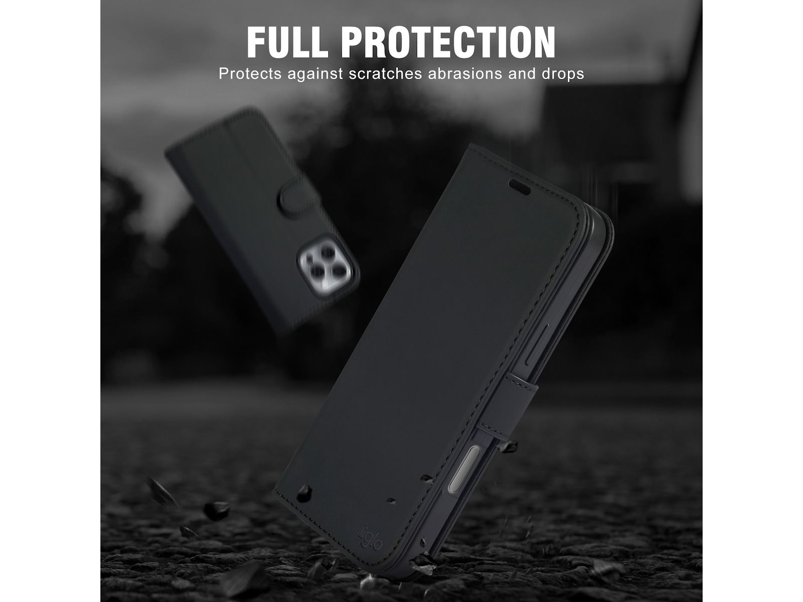 iiglo iPhone 16 Pro Plånboksfodral (svart) Mobilskal