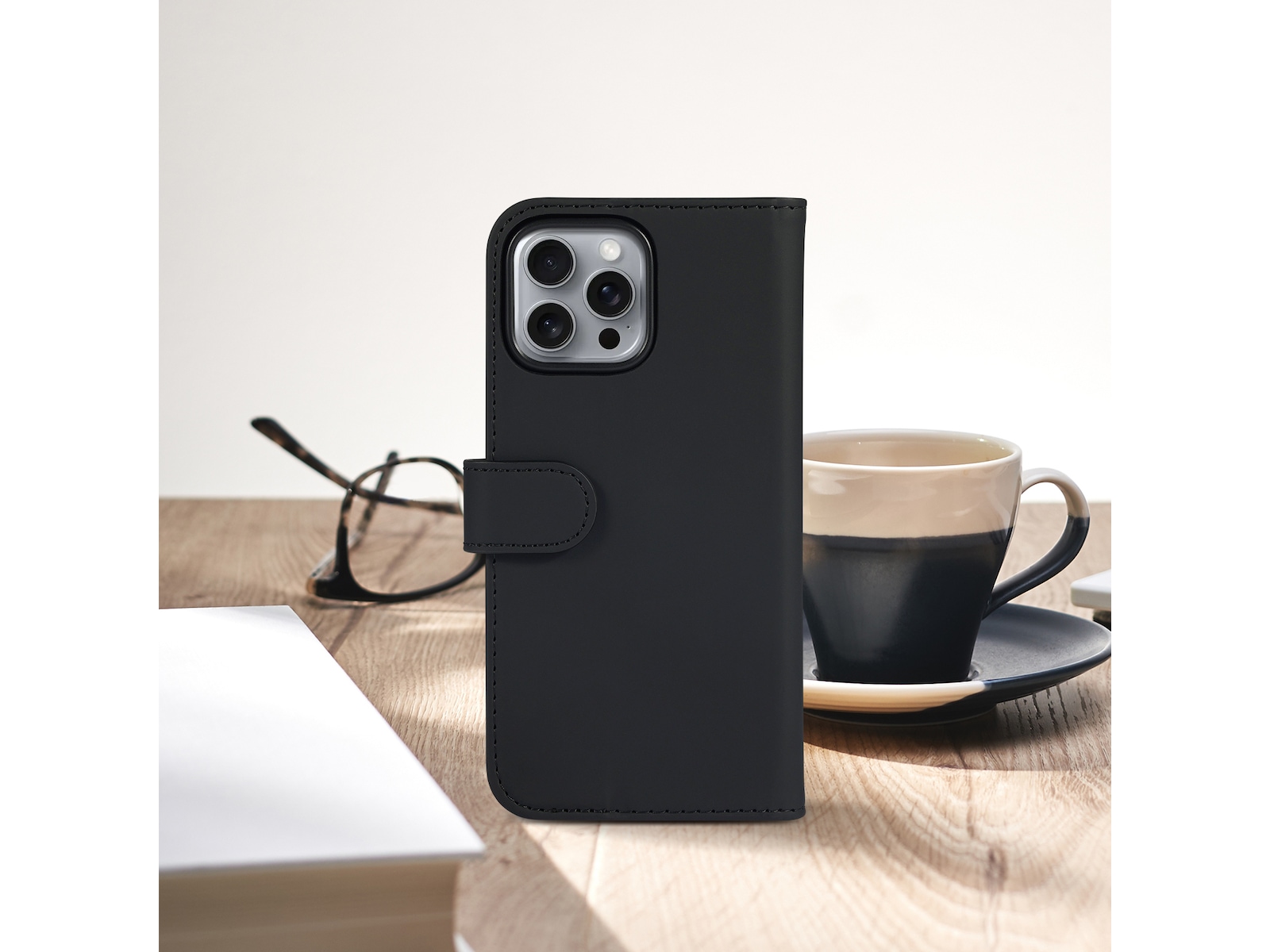 iiglo iPhone 16 Pro Max Plånboksfodral (svart) Mobilskal