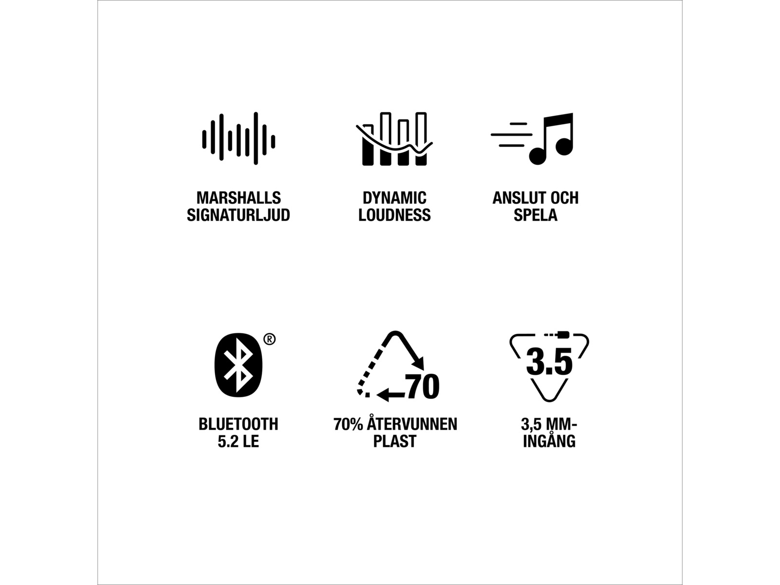 Marshall Acton III Trådlös bluetooth högtalare (Svart) Trådlös / Bluetooth högtalare