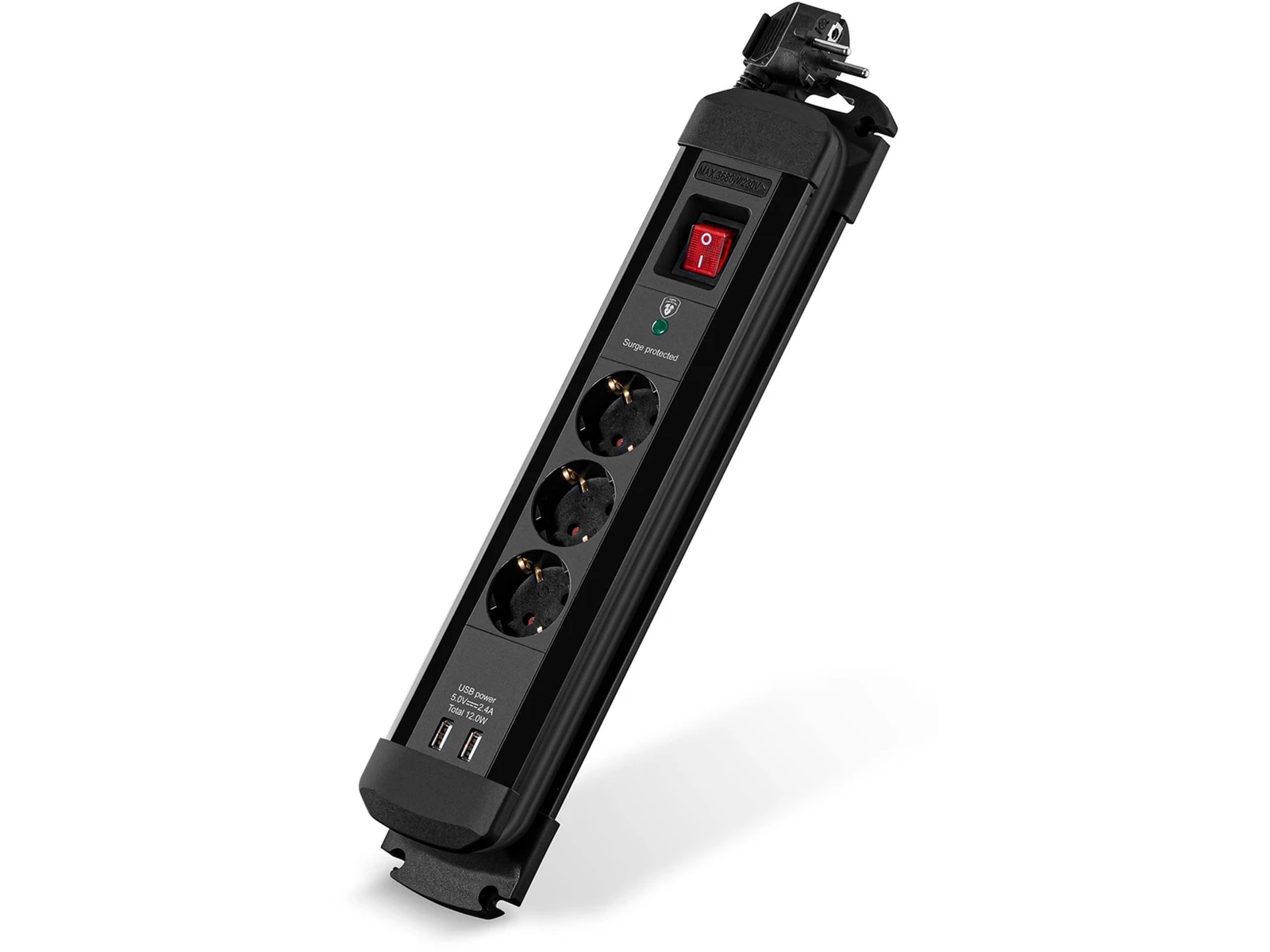 Andersson Strömförgrening 3x uttag och 2x USB 1,5m (svart) Förlängningskabel & förgrening