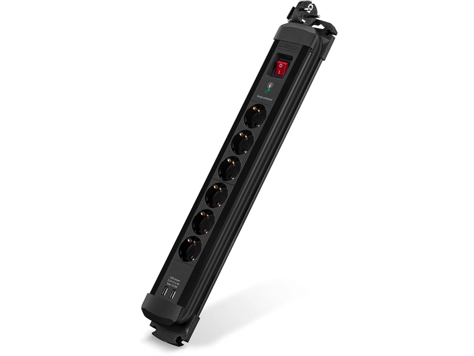 Andersson Strömförgrening 6x uttag och 2x USB 1,5m (svart) Förlängningskabel & förgrening