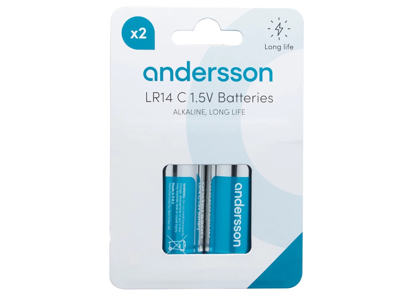 2-pack LR14 C-batterier 1,5 V Batterier för allmänt bruk
