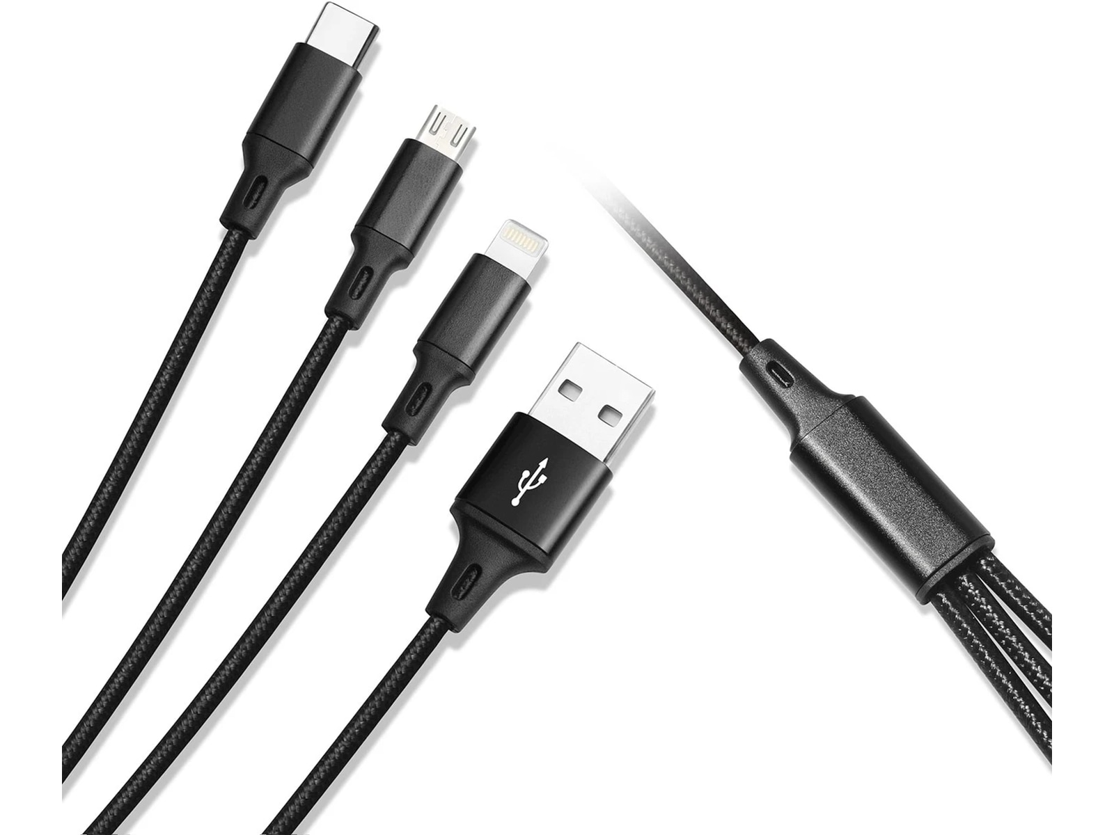 Andersson Micro-USB/USB-C/Lightning till USB-A kabel 1m (svart) USB-kablar