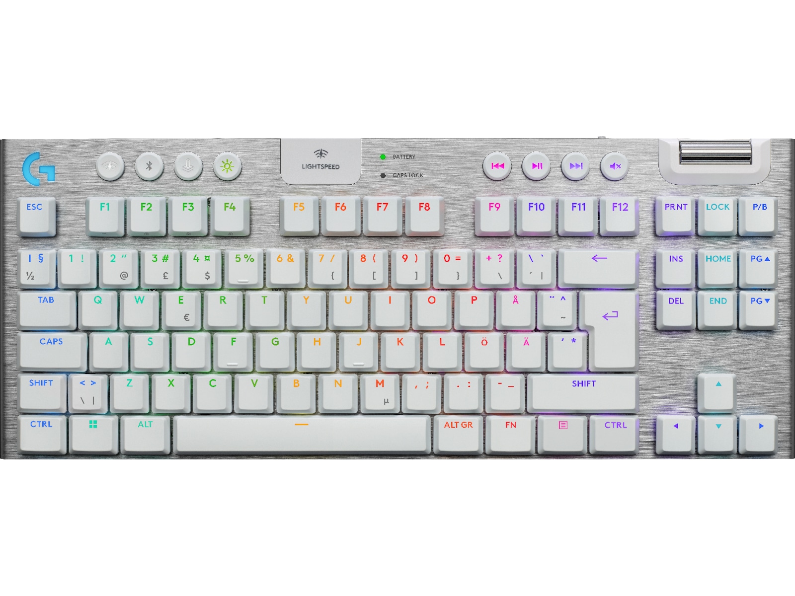 Logitech G915 X Lightspeed TKL Trådlös Gamingtangentbord (vit) Gamingtangentbord