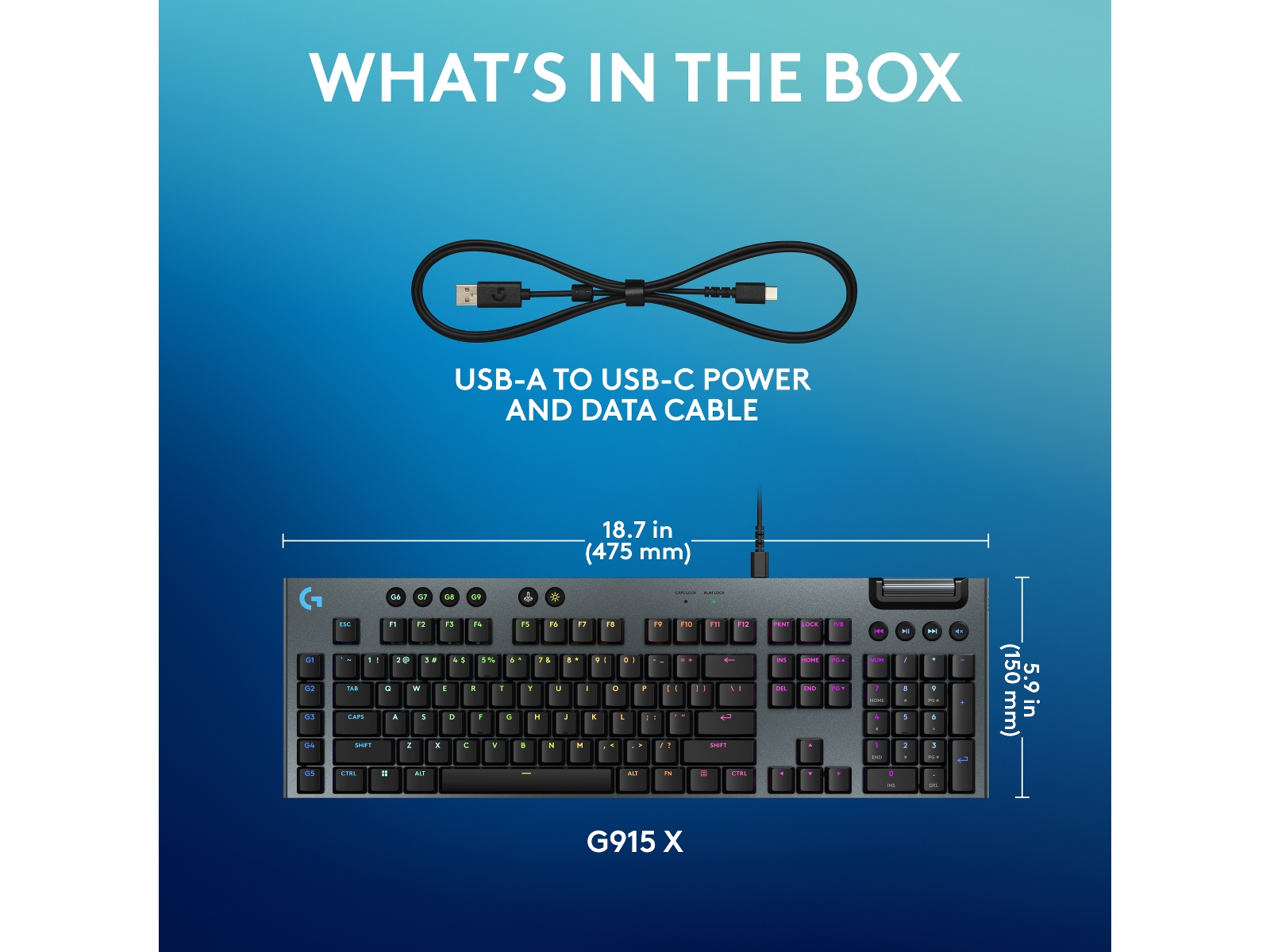 Logitech G915 X Gamingtangentbord (svart) Gamingtangentbord