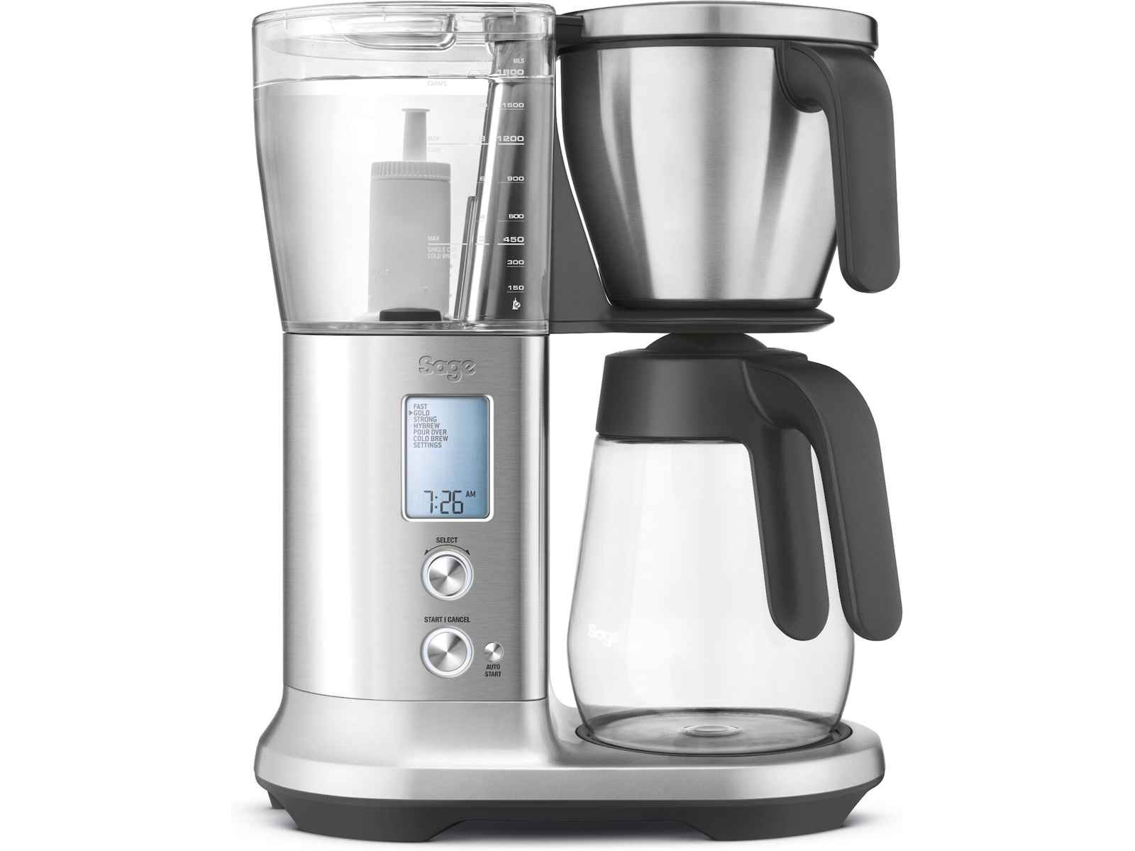 Sage Precision Brewer Glass (borstat stål) Kaffebryggare