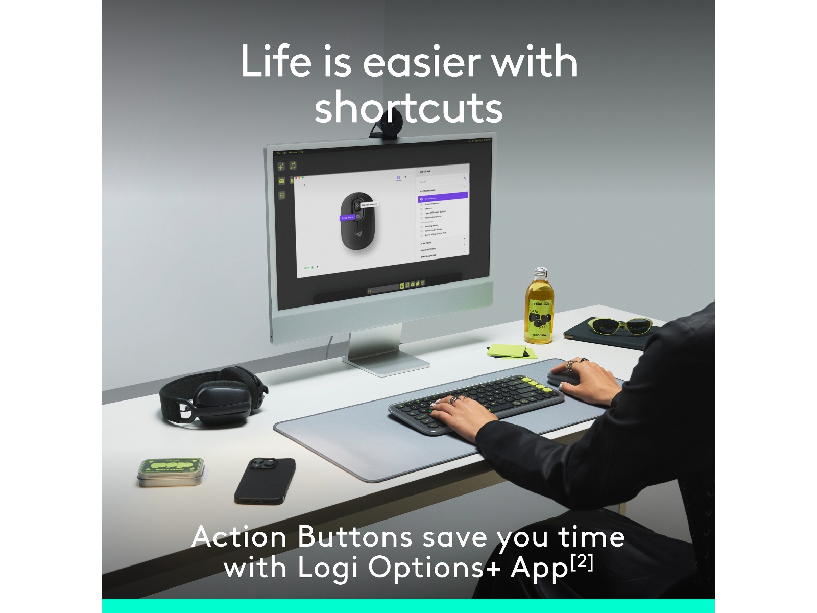 Logitech POP Icon trådlös mus (off-white) Mus