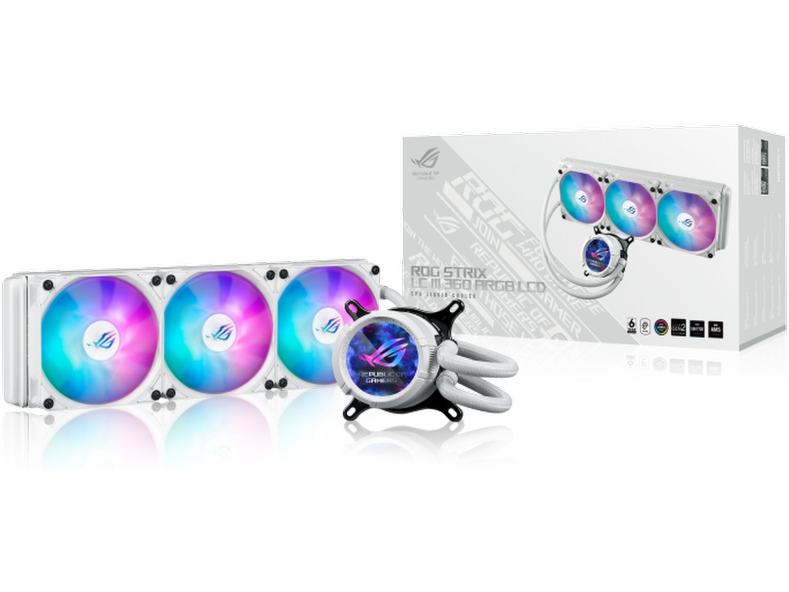 Asus ROG Strix LC III 360 ARGB LCD Kylare (vit) CPU - Vattenkylning