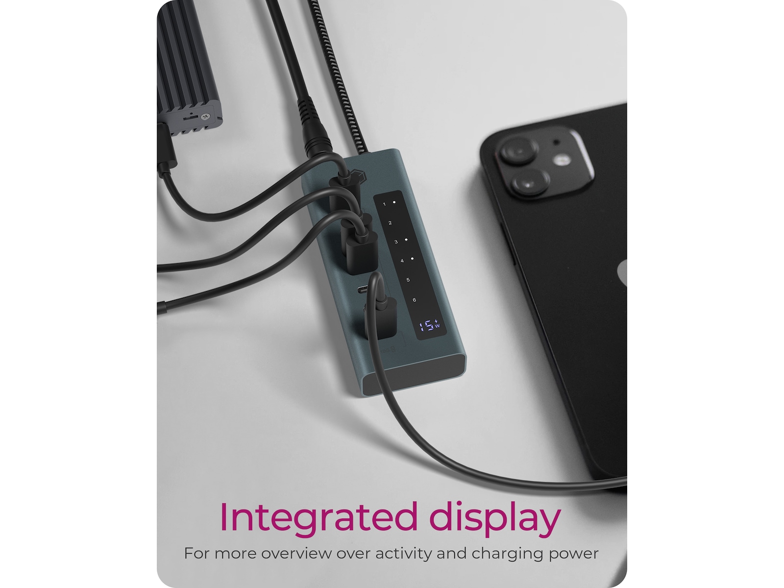 ICY BOX 7 Port USB-C Hub (blå/grå) Dockningsstation och USB-hub