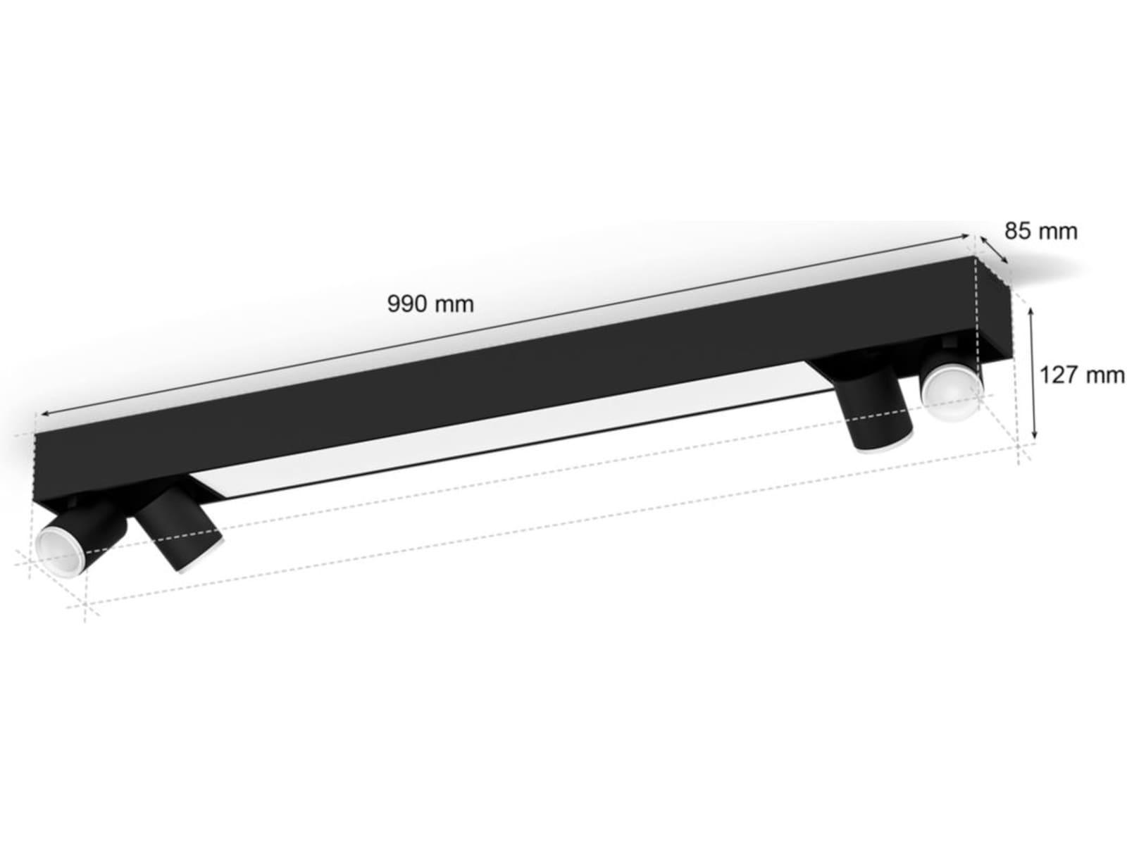 Philips Hue Centris taklampa med 4 spotlights (svart) Taklampa