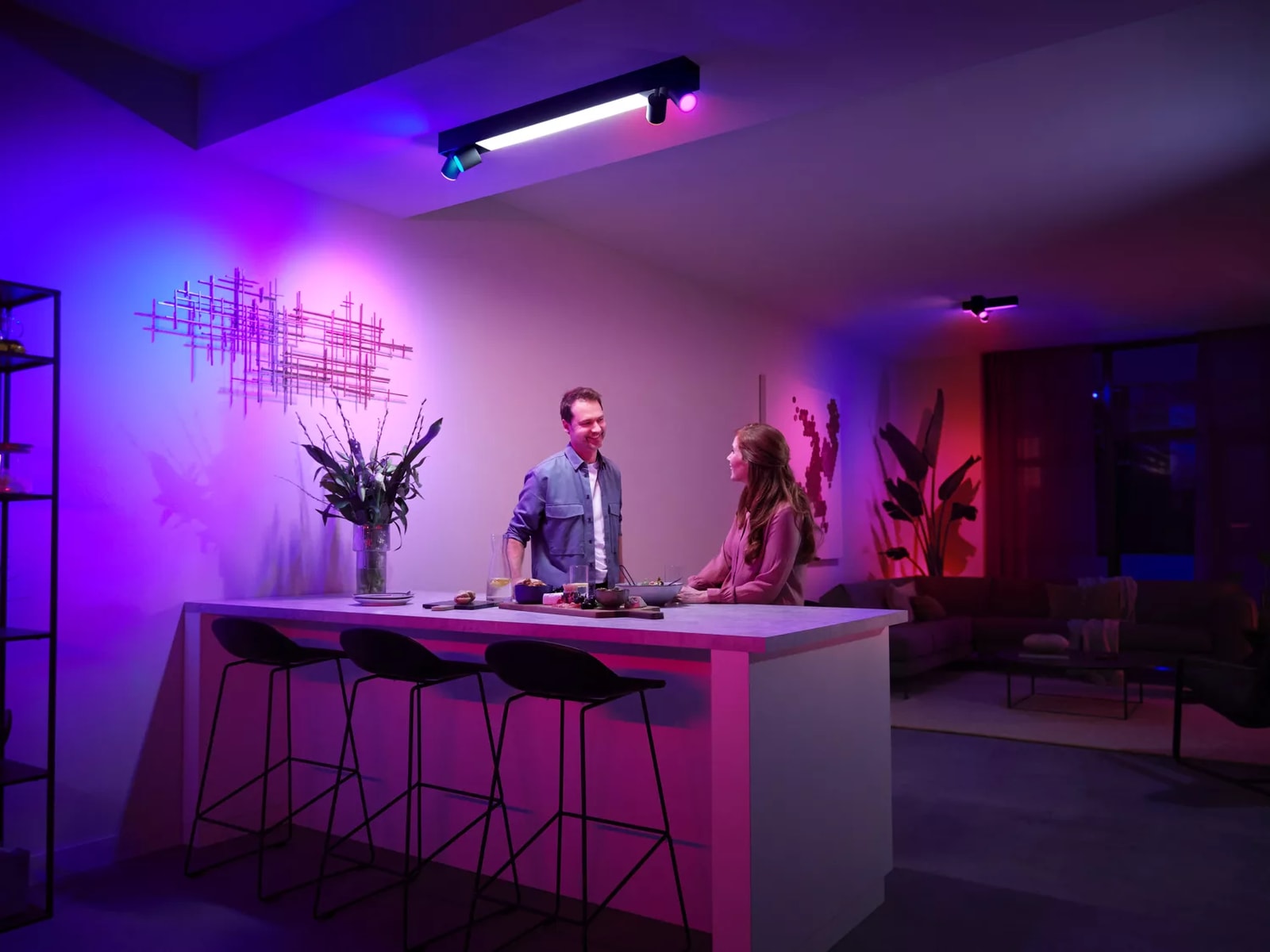 Philips Hue Centris taklampa med 4 spotlights (svart) Taklampa