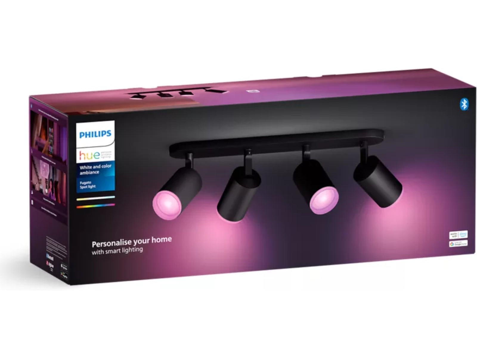 Philips Hue Fugato med 4 spotlights (svart) Taklampa
