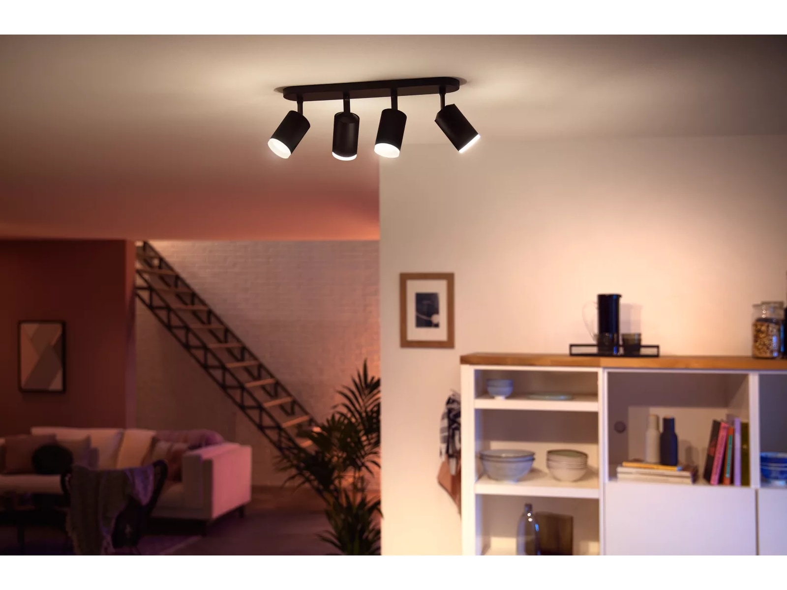 Philips Hue Fugato med 4 spotlights (svart) Taklampa
