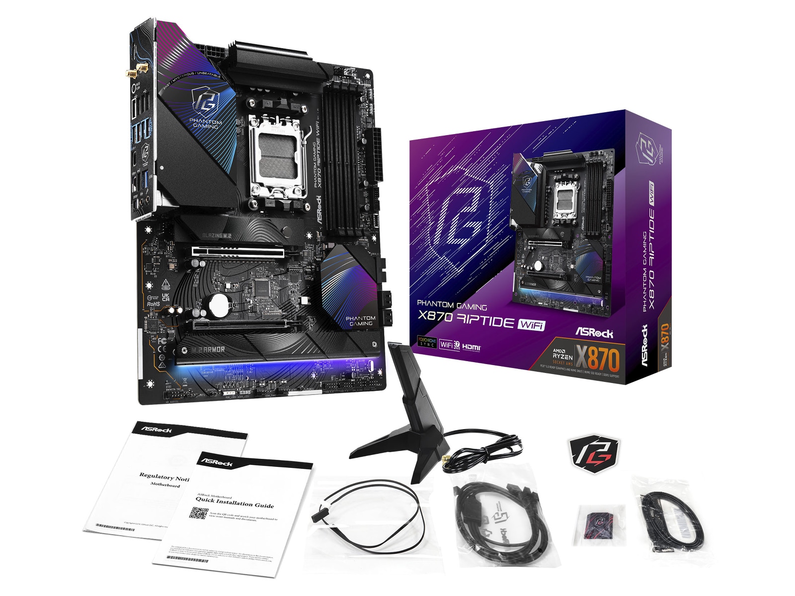 ASRock X870 Phantom Gaming Riptide WiFi Moderkort AMD Socket