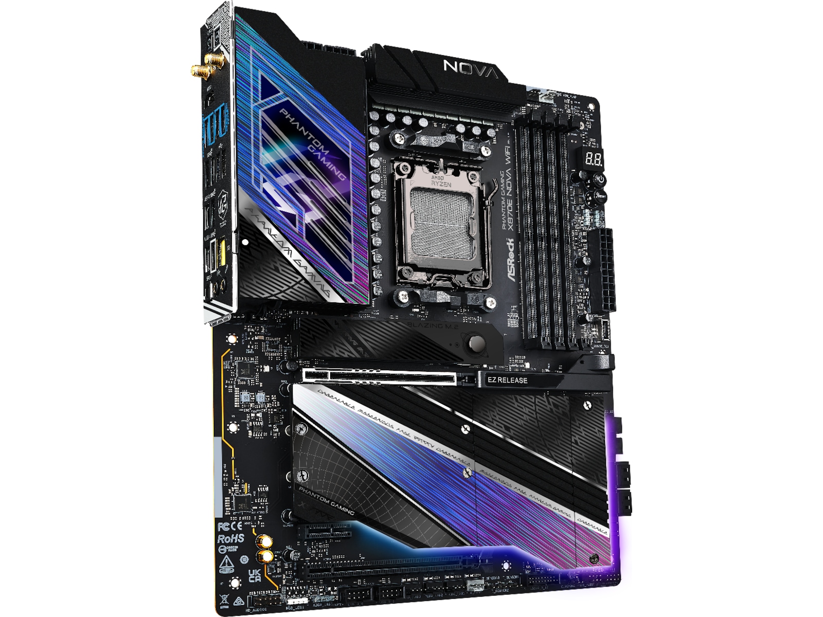 ASRock X870E Phantom Gaming Nova WiFi Moderkort AMD Socket