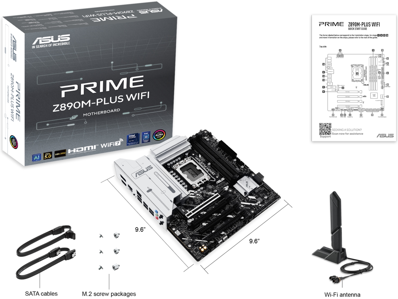 Asus Prime Z890M-PLUS WIFI Moderkort Intel Socket