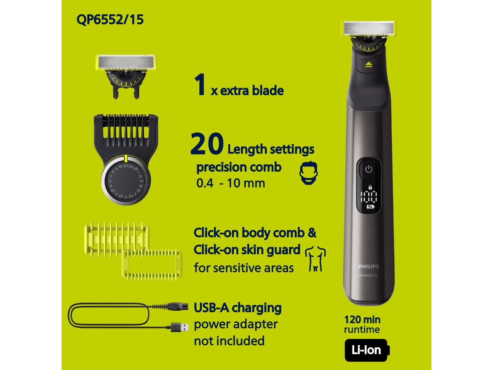 Philips OneBlade Pro QP6552/15 Face & Body Rakapparat