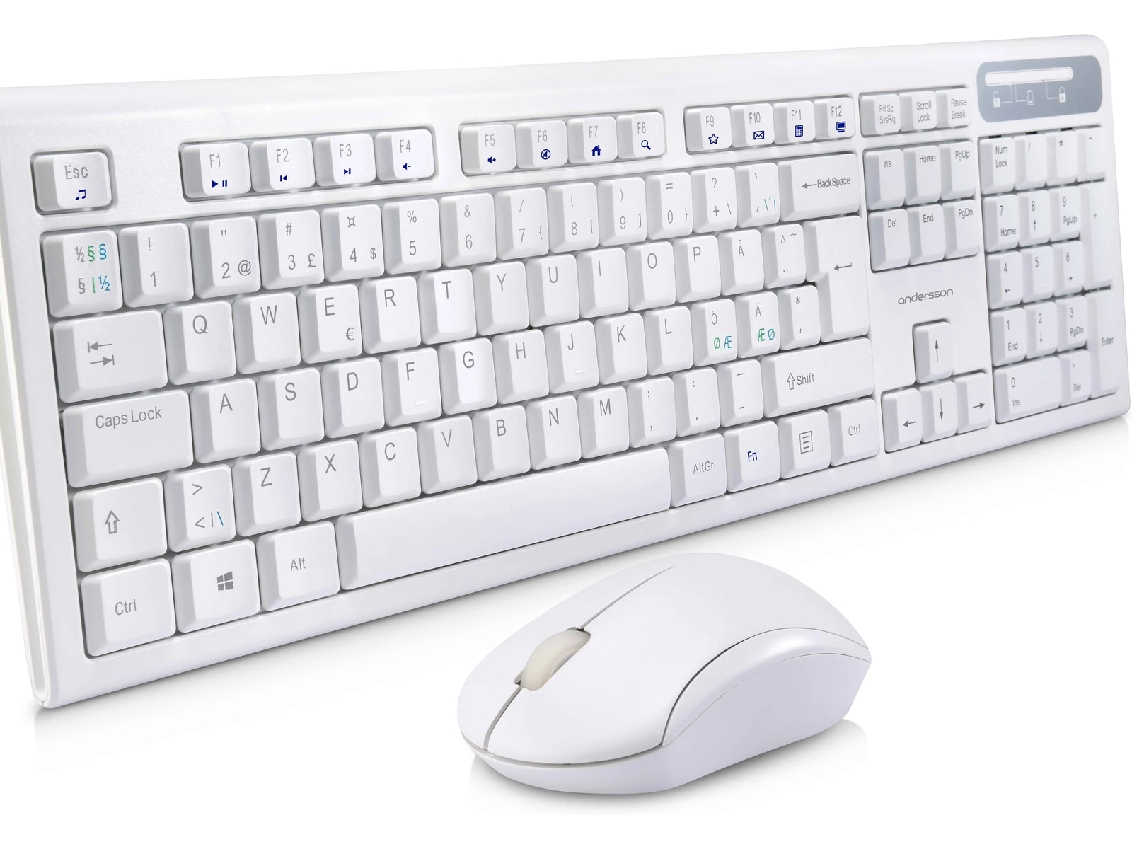 Andersson trådlöst tangentbord och mus med tysta knappar Mus & tangentbord -combo-paket