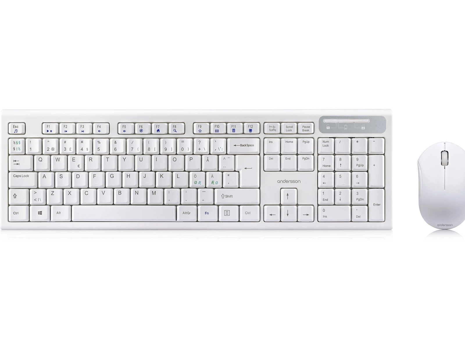 Andersson trådlöst tangentbord och mus med tysta knappar Mus & tangentbord -combo-paket