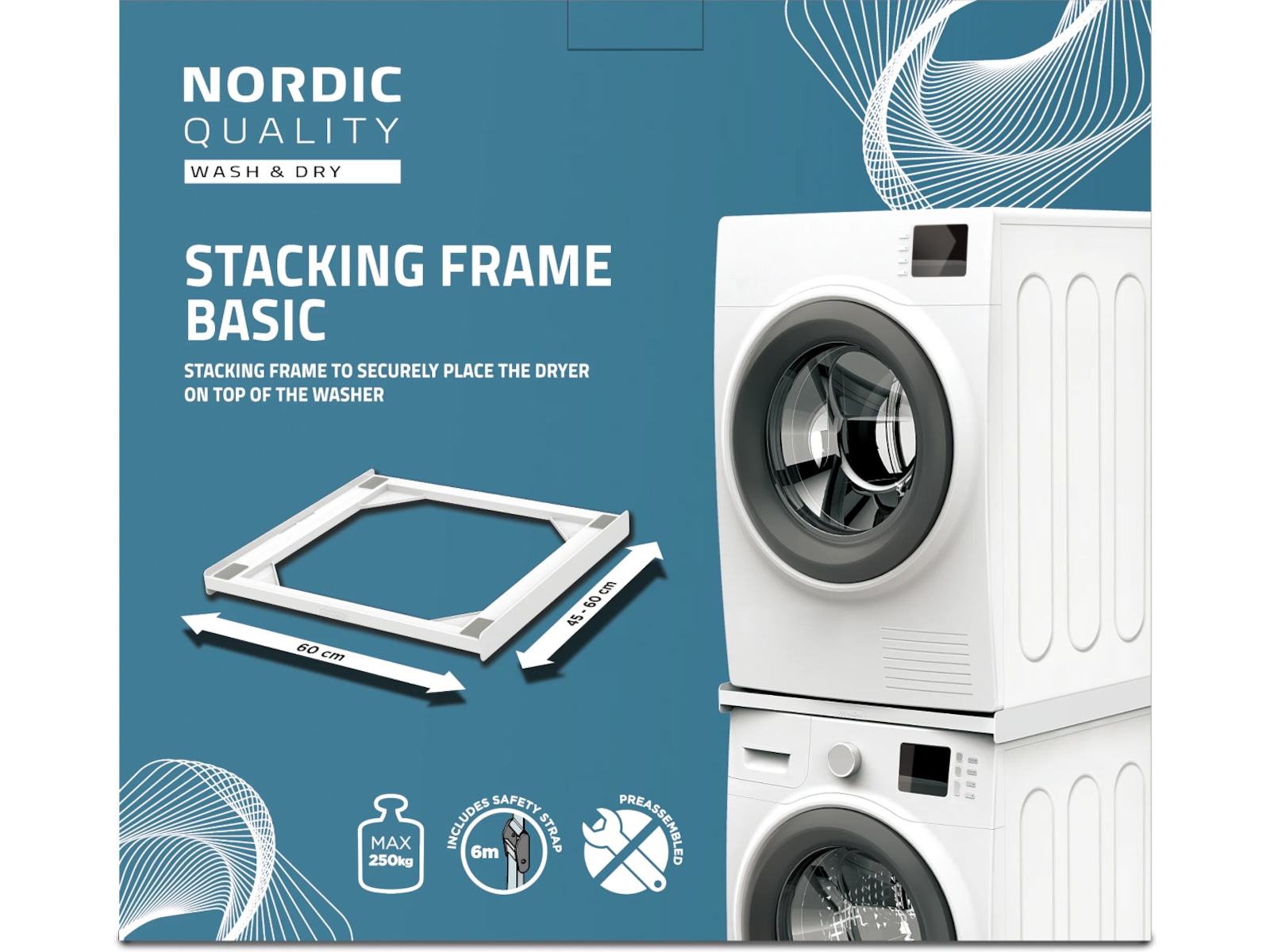 Nordic Quality Staplingsram basic, tunn Tillbehör till tvättmaskiner & torktumlare