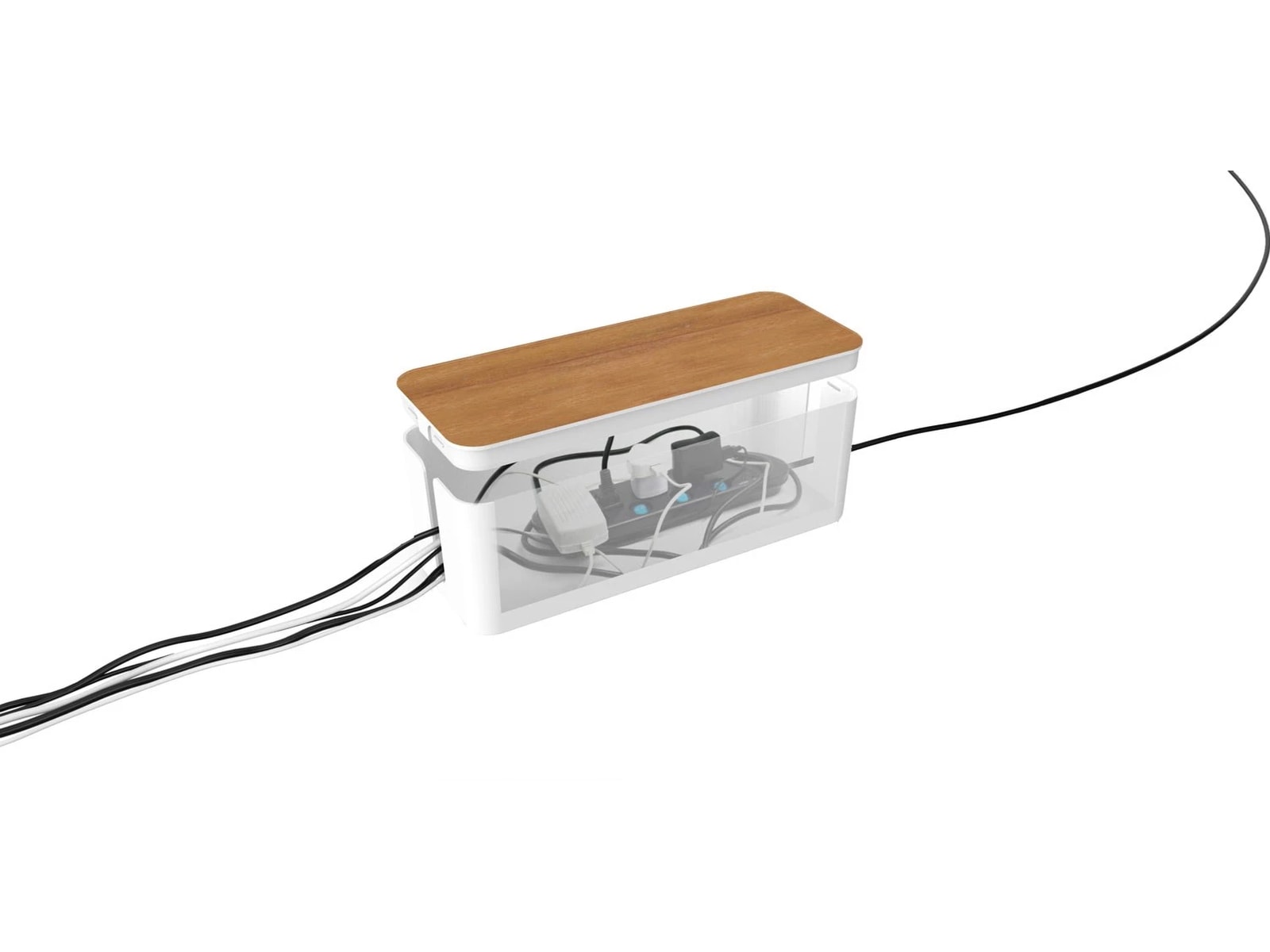 Andersson Stor kabelbox (vit/trä) Kabeldöljare och tillbehör