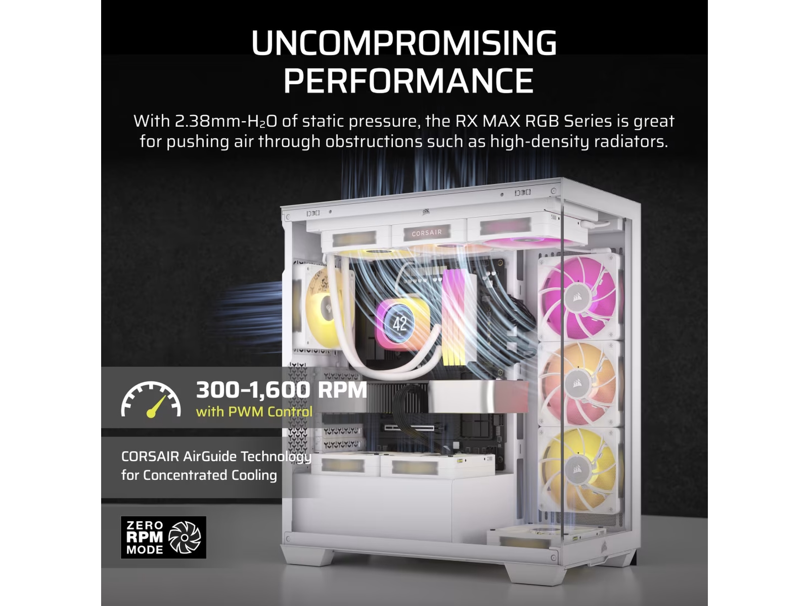 Corsair iCUE LINK RX140 RGB MAX Fläkt 2pk (vit) Fläkt