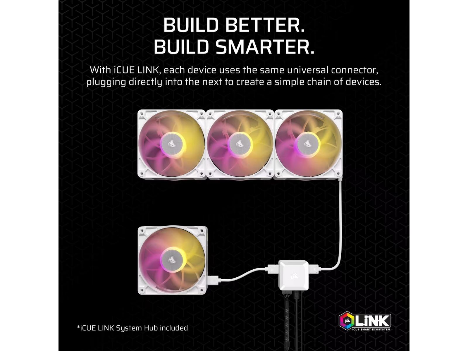 Corsair iCUE LINK RX140 RGB MAX Fläkt 2pk (vit) Fläkt