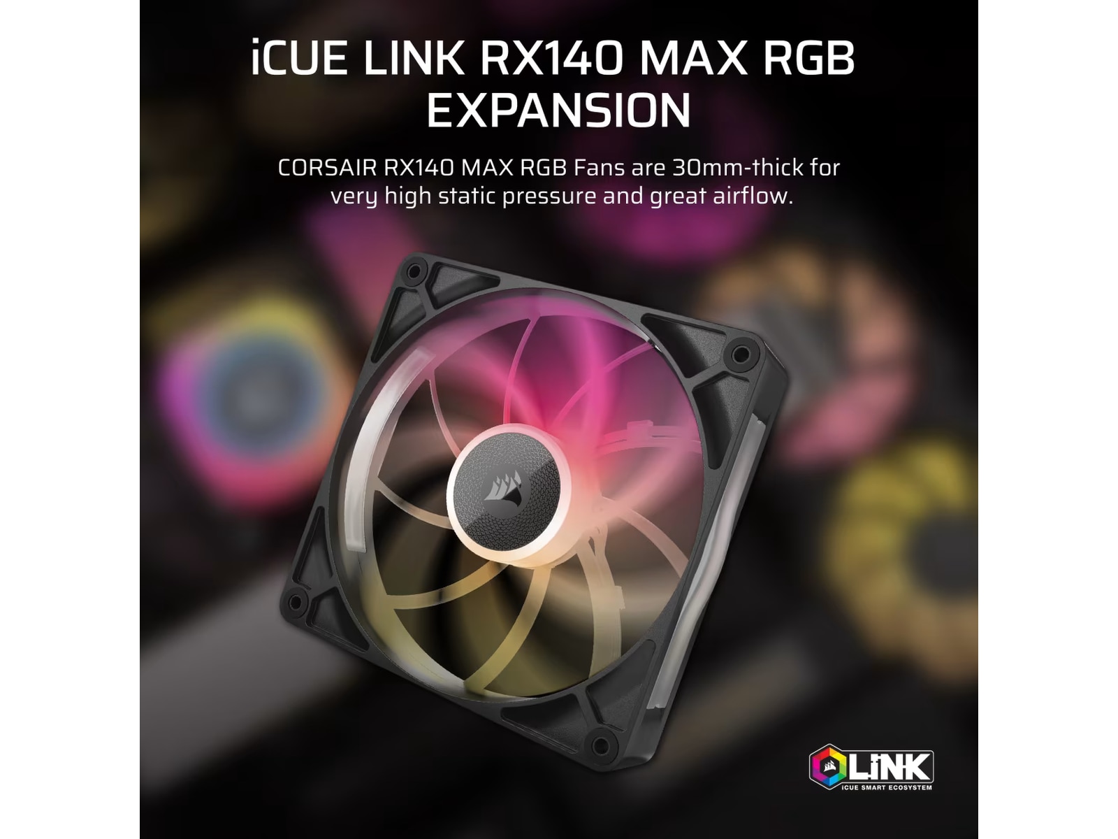 Corsair iCUE LINK RX140 RGB MAX Fläkt (svart) Fläkt