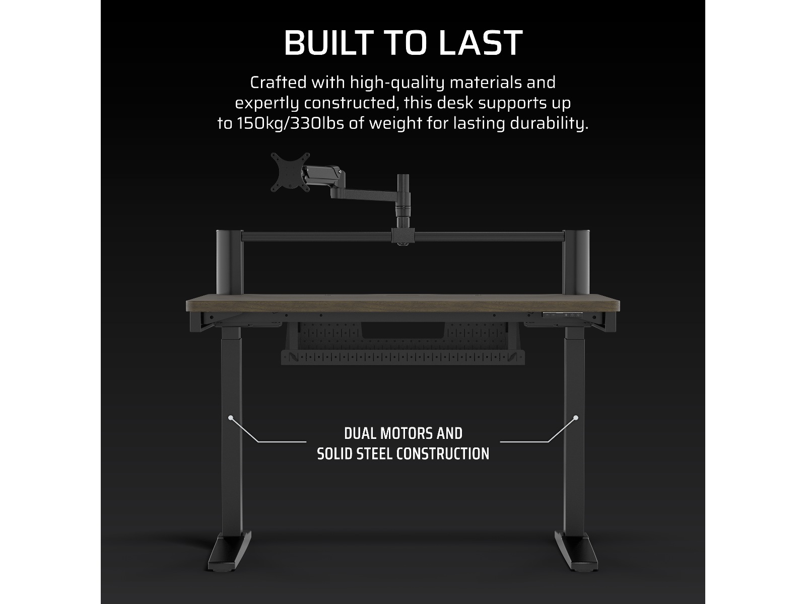 Corsair Platform:4 Elevate Skrivbord (svart/mörkt trä) Gamingdesk