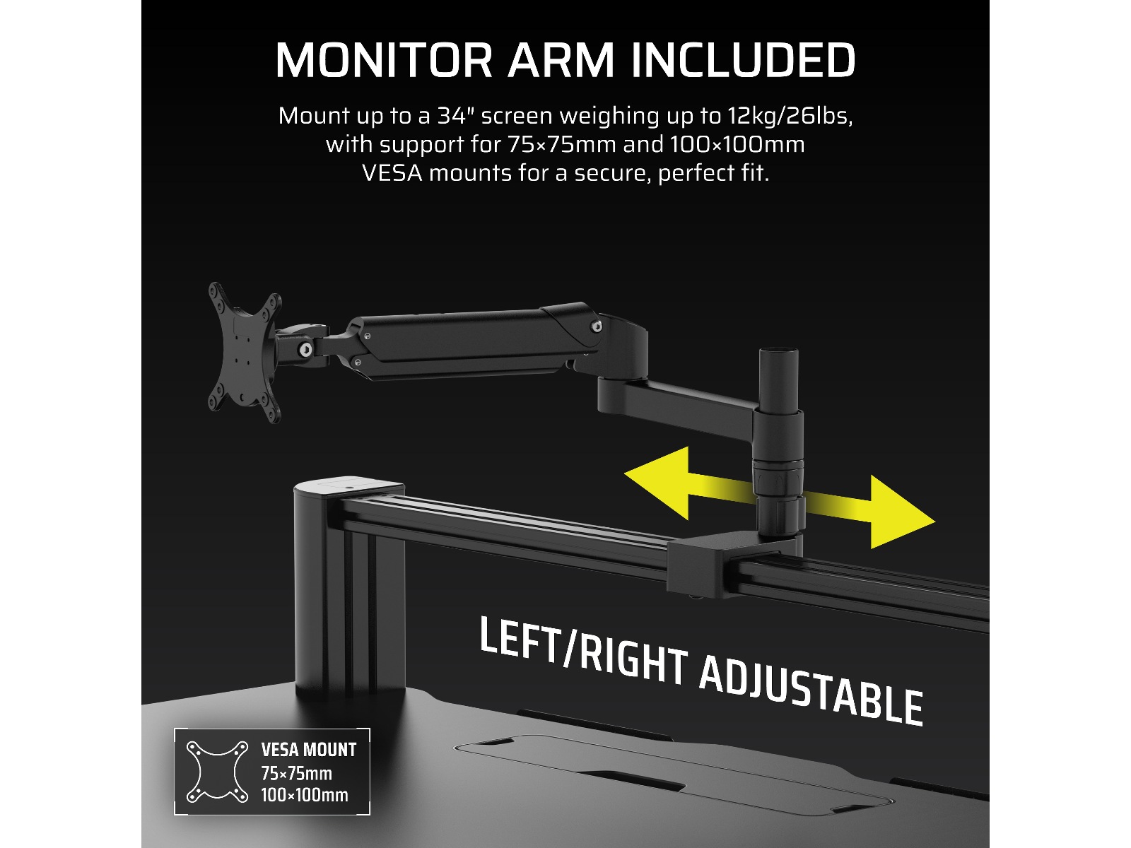 Corsair Platform:4 Elevate Skrivbord (svart/svart) Gamingdesk