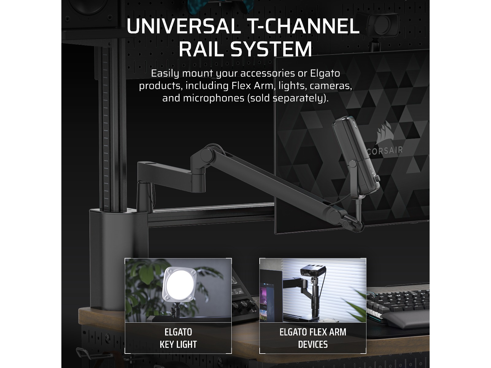 Corsair Platform:4 Elevate Skrivbord (svart/svart) Gamingdesk