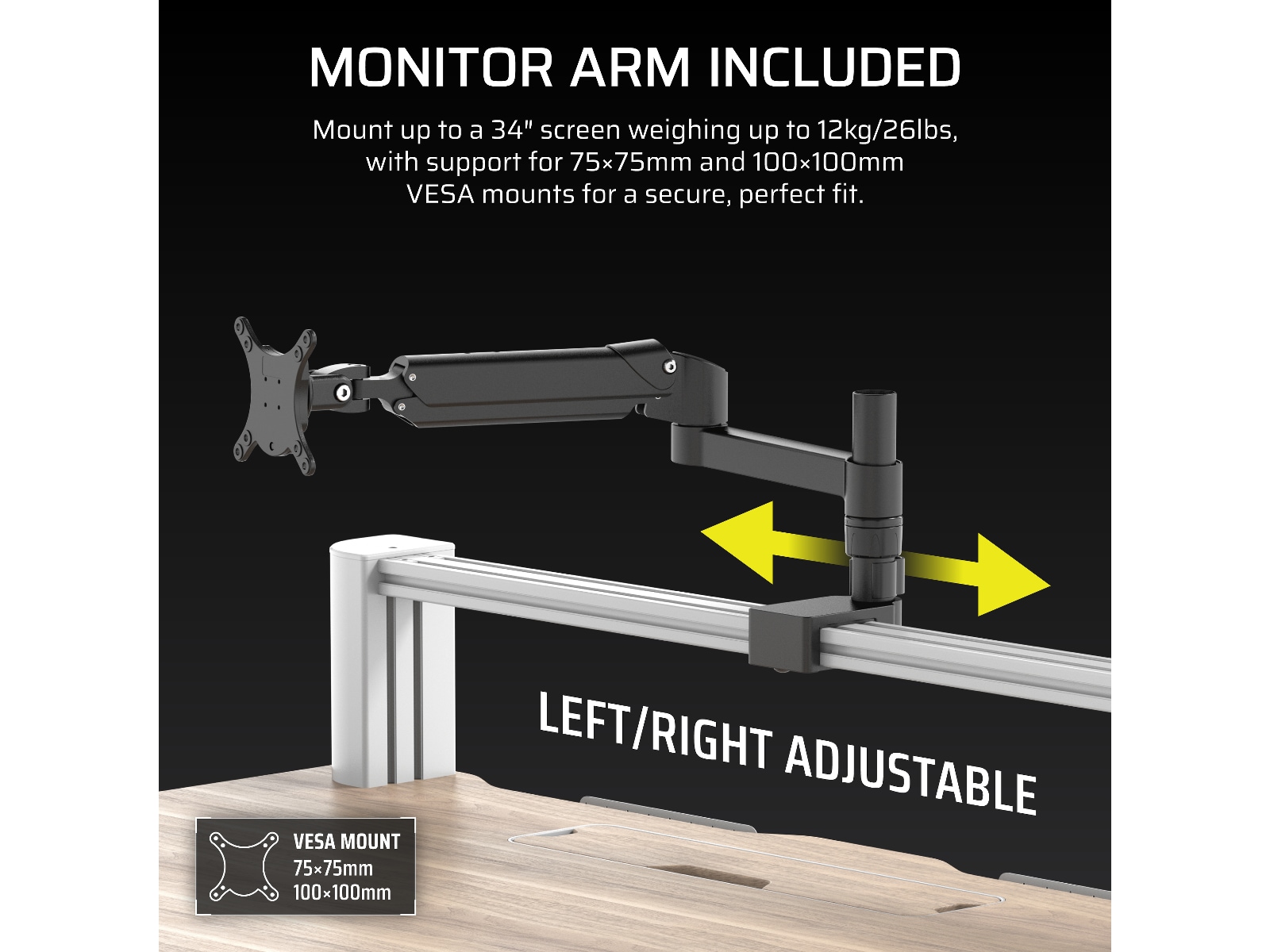 Corsair Platform:4 Elevate skrivbord (vit/ljus trä) Gamingdesk