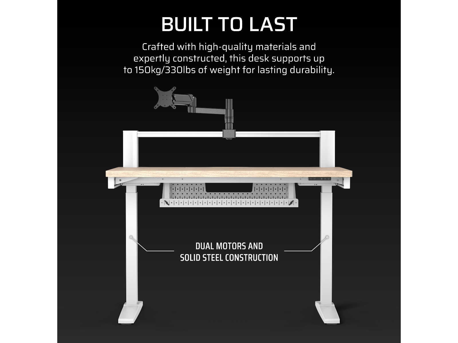 Corsair Platform:4 Elevate skrivbord (vit/ljus trä) Gamingdesk