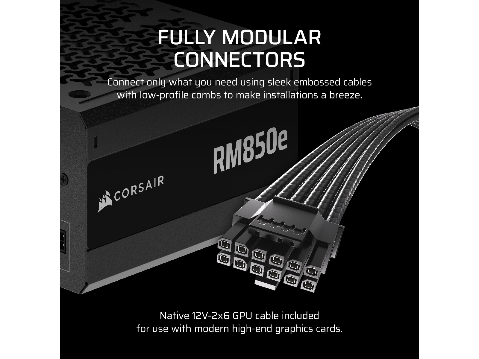 Corsair RMe Series RM850e PSU (svart) Nätaggregat