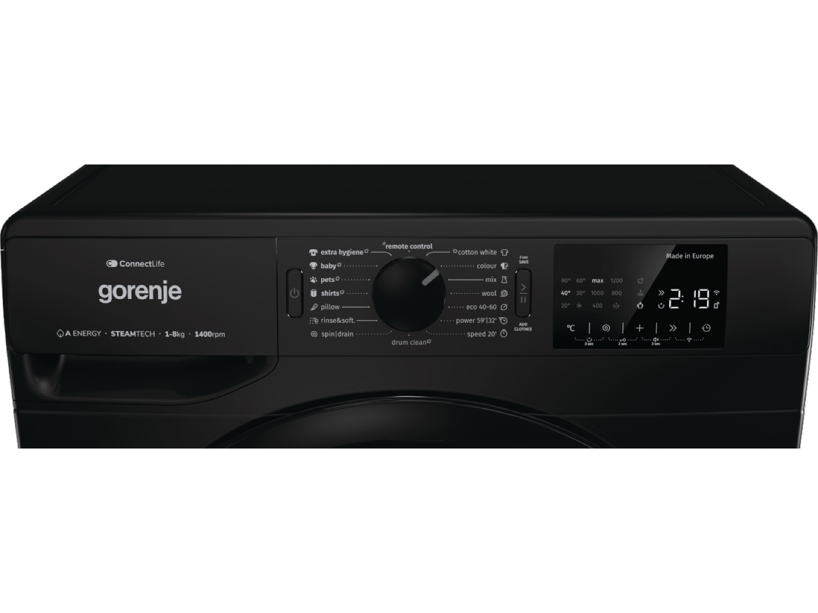 Gorenje WPNEI84A1SW/B Tvättmaskin (svart) Tvättmaskin