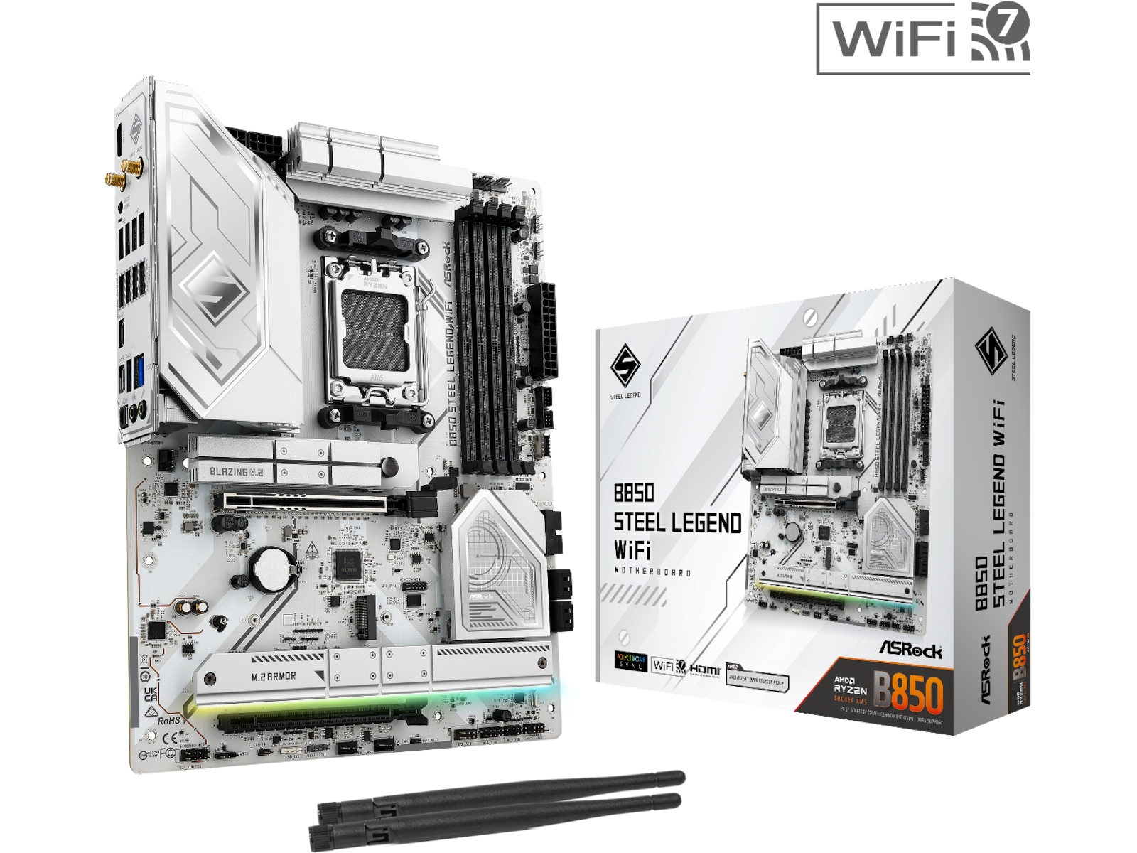 ASRock B850 Steel Legend WiFi Moderkort AMD Socket