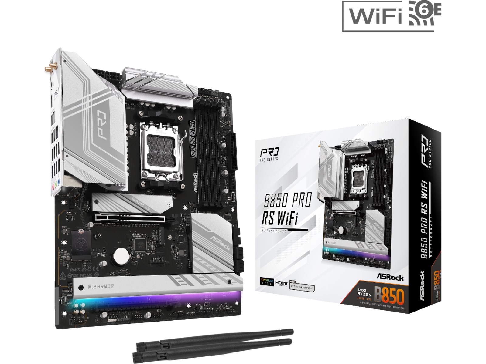 ASRock B850 Pro RS WiFi Moderkort AMD Socket