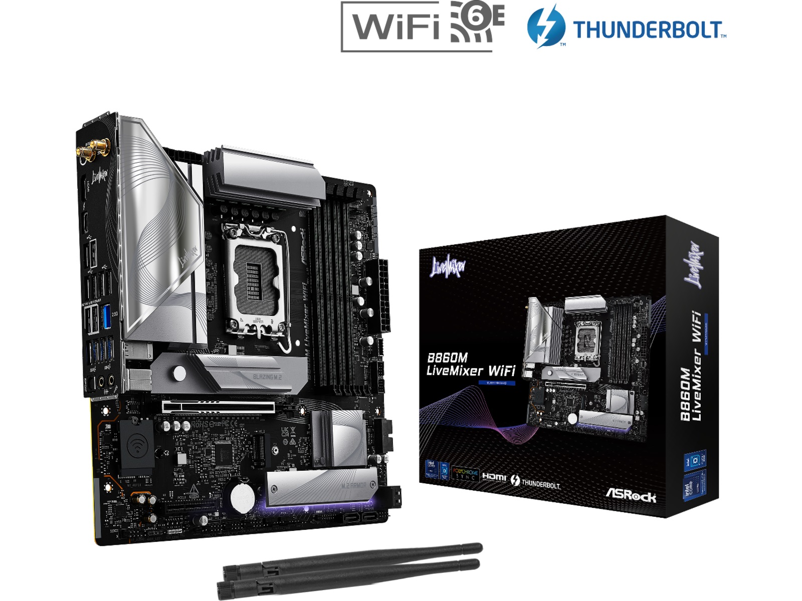 ASRock B860M LiveMixer WiFi Moderkort Intel Socket