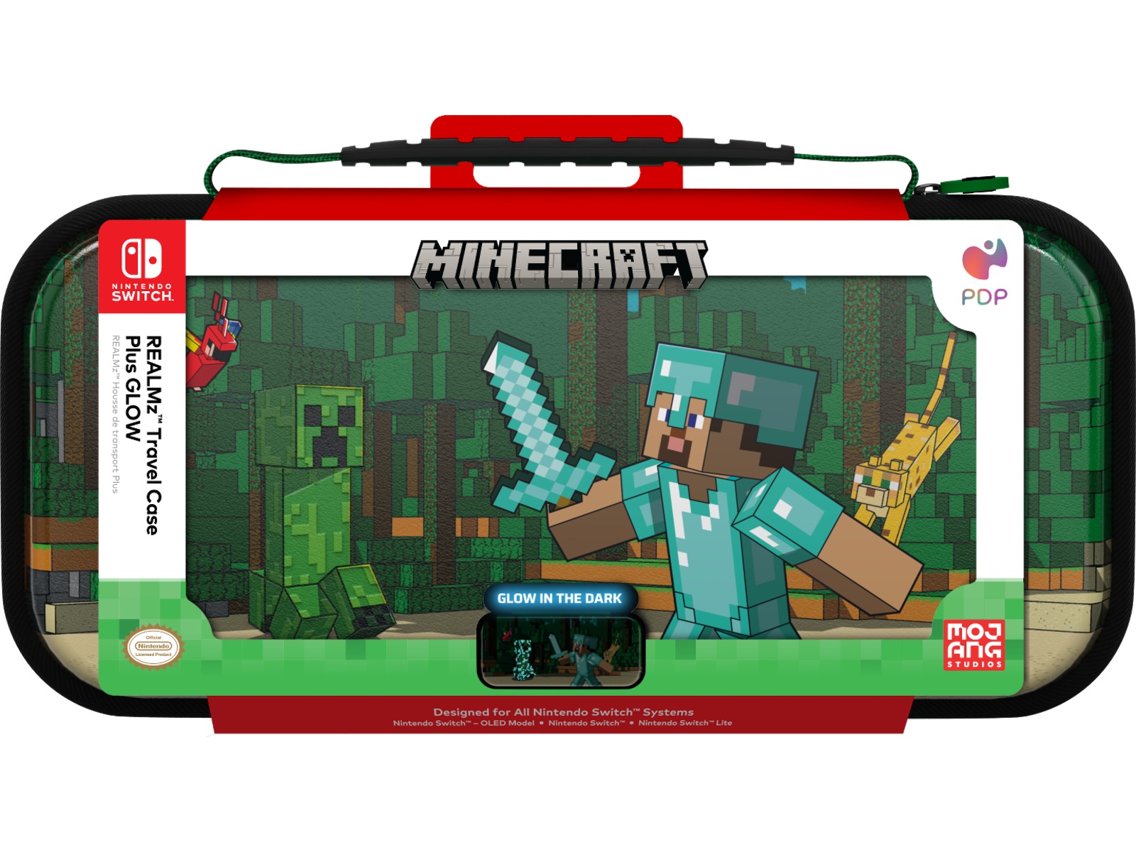 PDP NSW Travel Case Plus GLOW (minecraft forest battle) Tillbehör till spelkonsoler