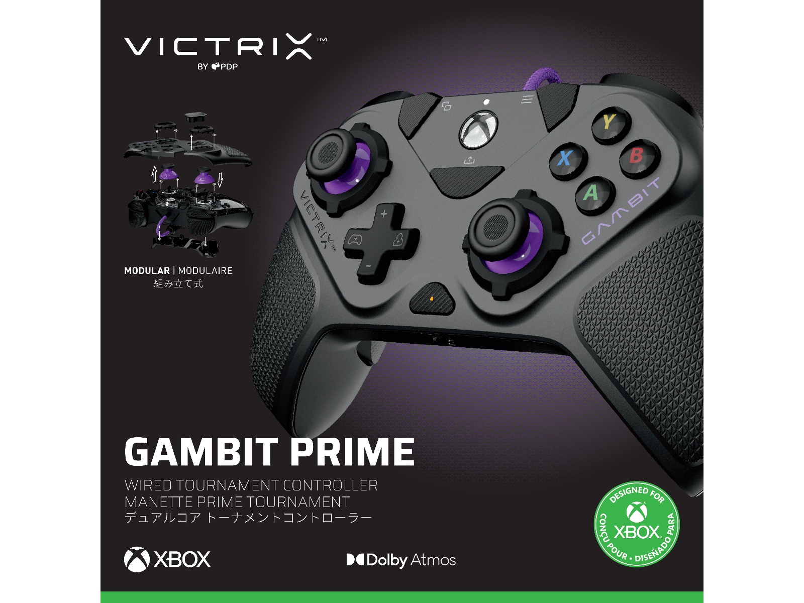 PDP Victrix Gambit Prime XSX trådbunden styrenhet (grå) Tillbehör till spelkonsoler