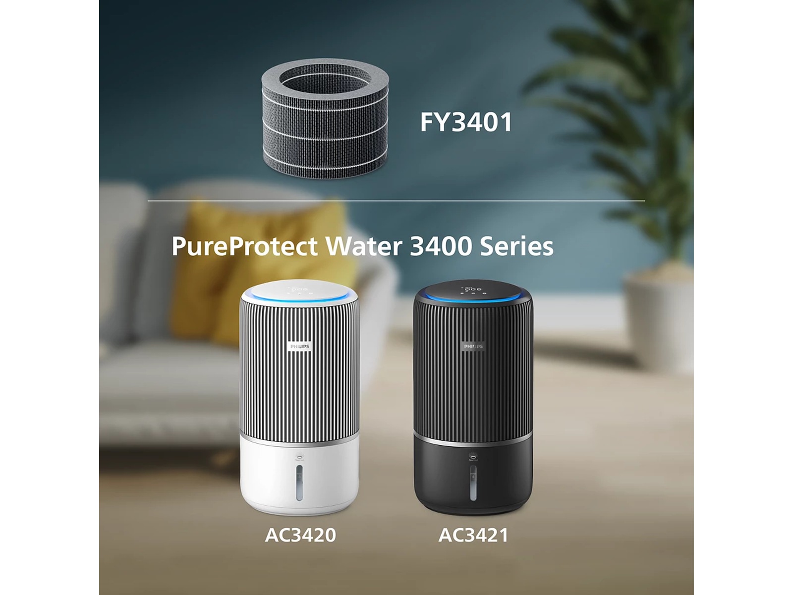 Philips PureProtect Water 3400 Series befuktningsfilter Luftrenare