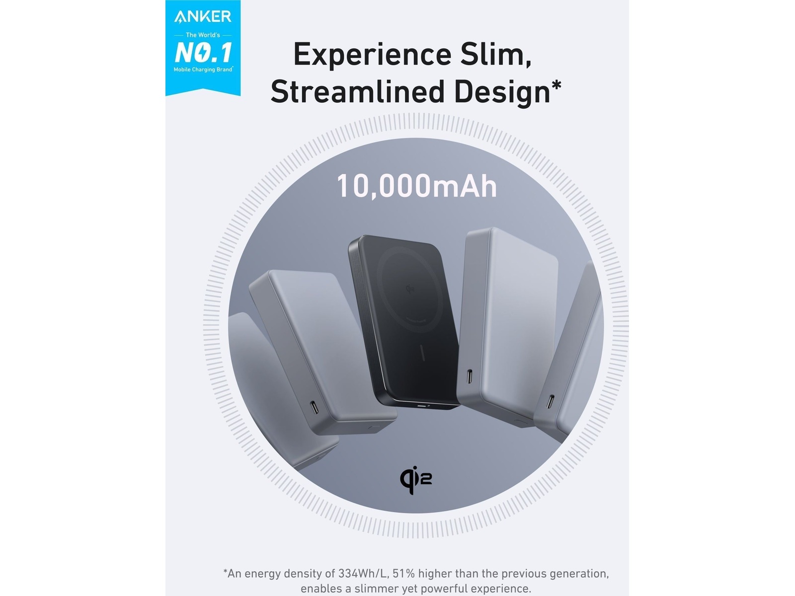 Anker MagGo Powerbank 10.000mAh (svart) Powerbank