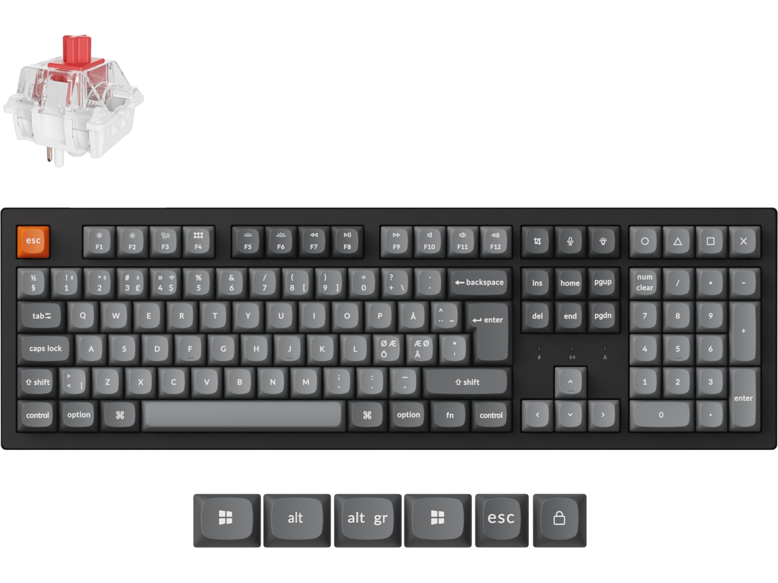 Keychron K10 MAX trådlöst gamingtangentbord (super red) Gamingtangentbord