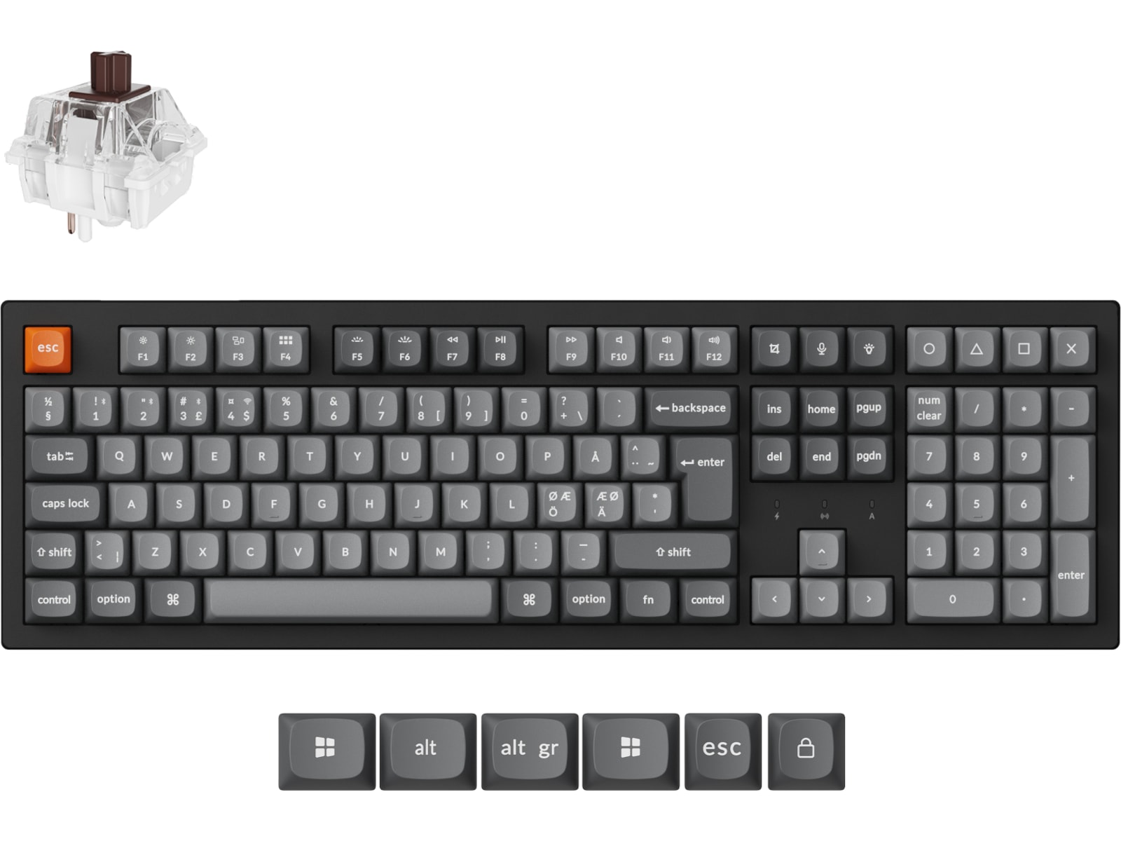 Keychron K10 MAX trådlöst gamingtangentbord (super brown) Gamingtangentbord