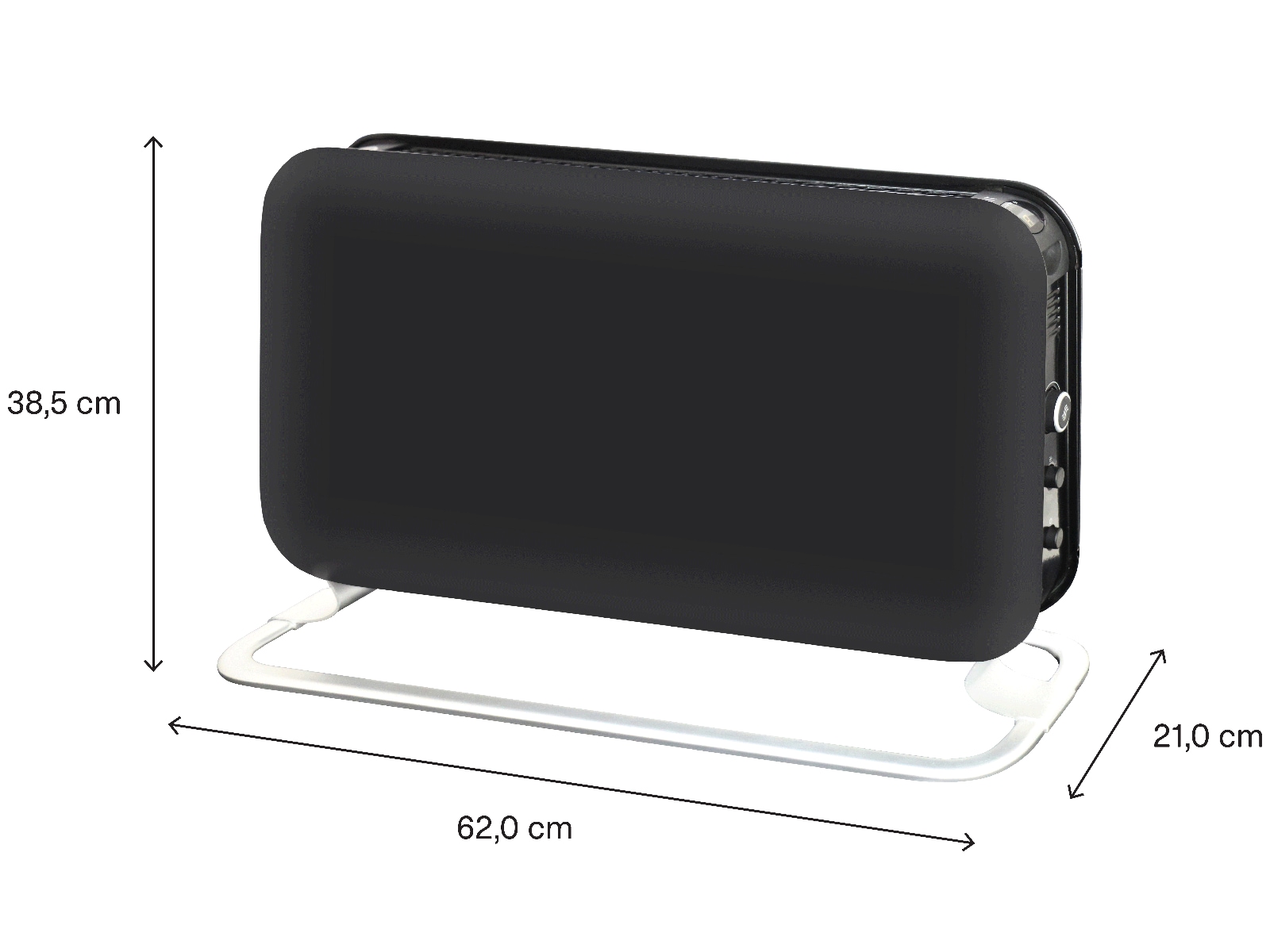 Mill Instant golvelement 2000W Led (svart) Fristående element