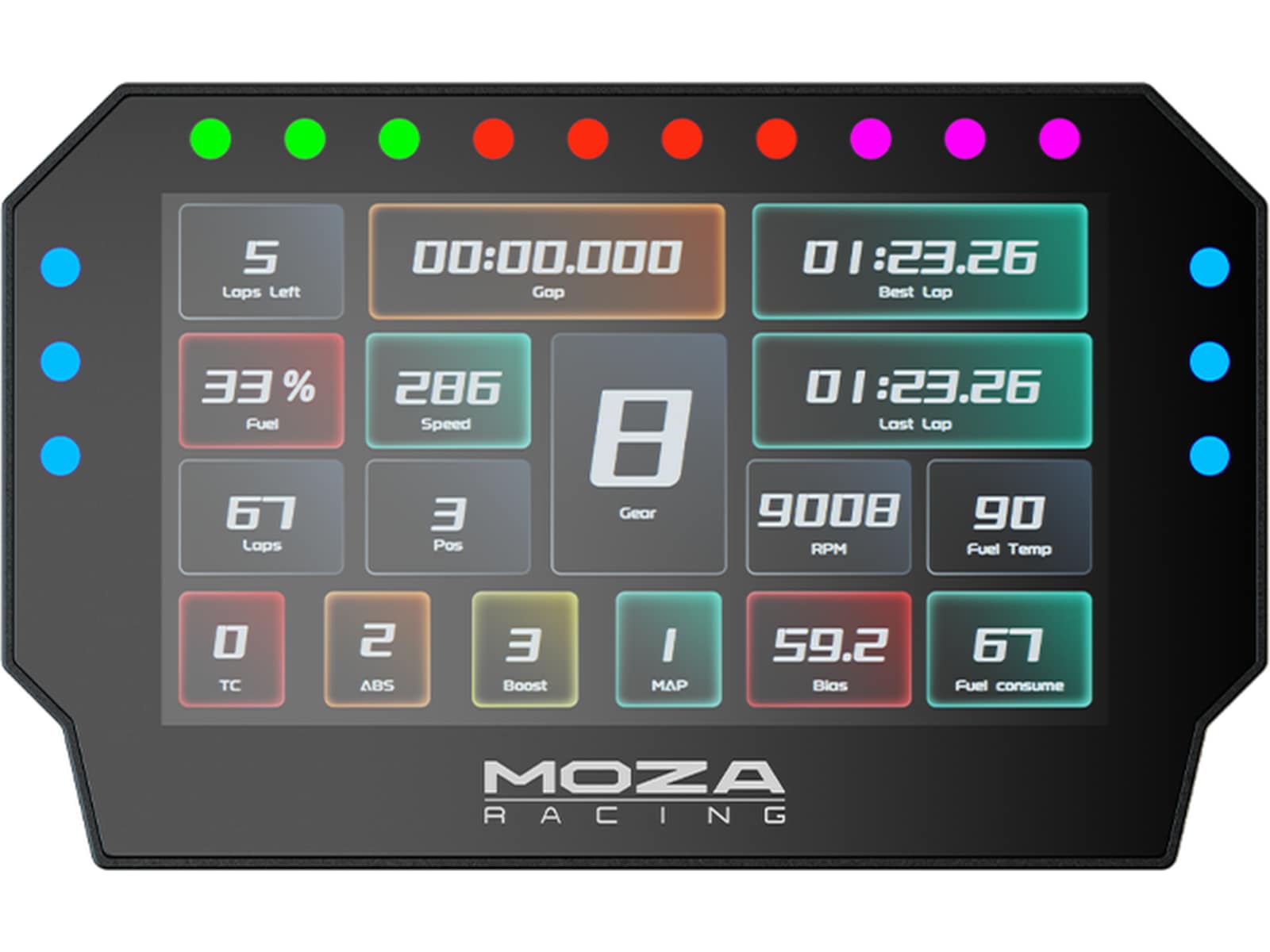 MOZA CM2 Racing Dash Ratt och pedaler