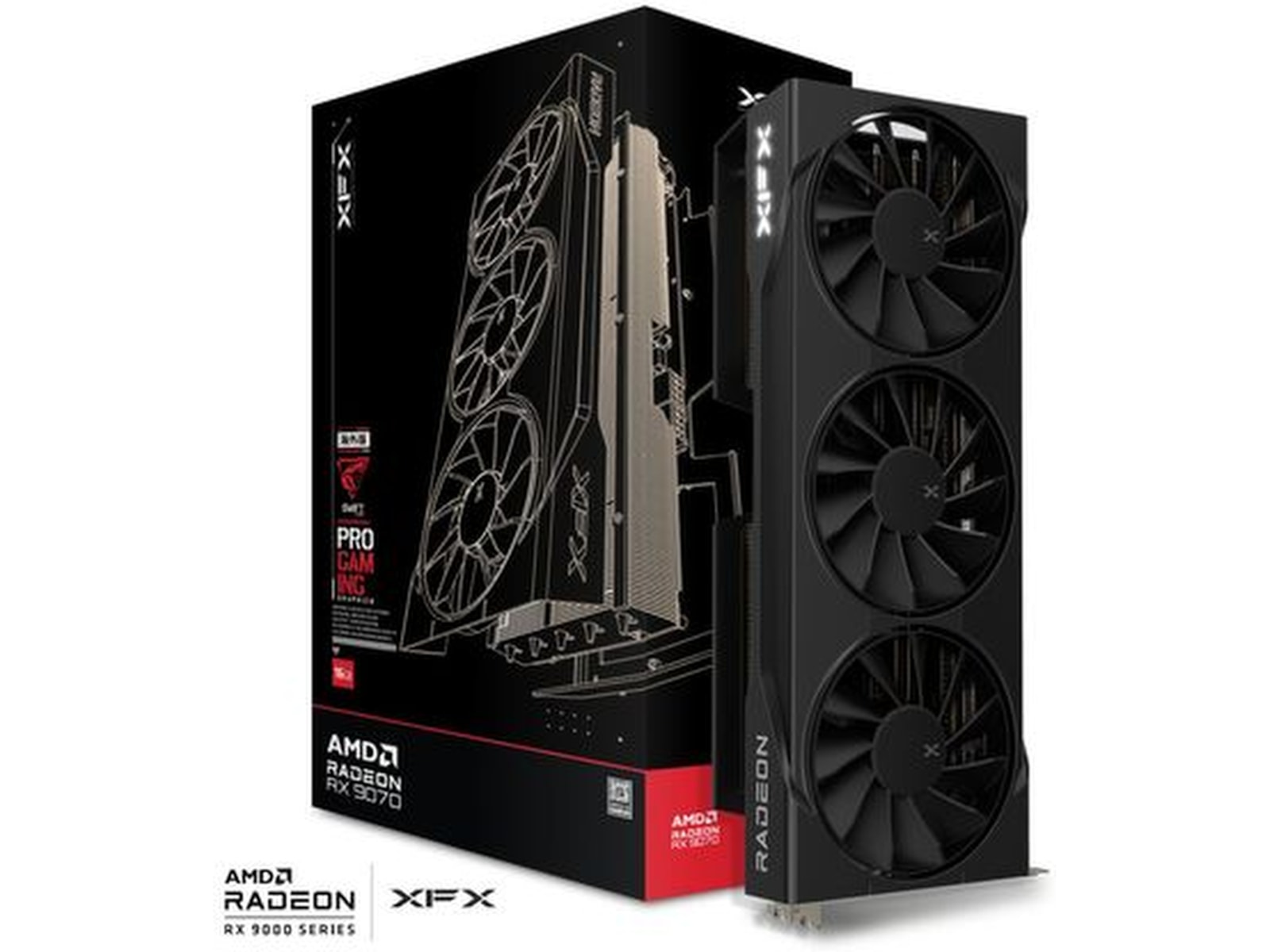 XFX Swift AMD Radeon RX 9070 OC Triple Fan Gaming Grafikkort